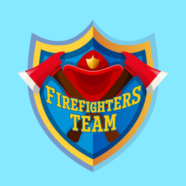 消防ワッペンのラベルと白い背景のロゴ - ベクター画像