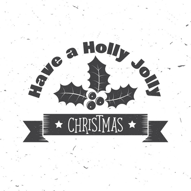 Have a holly jolly Christmas typography. Vector illustration. - Vettoriali, immagini