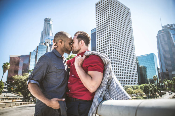 Homosexual couple at romantic date  - Photo, Image