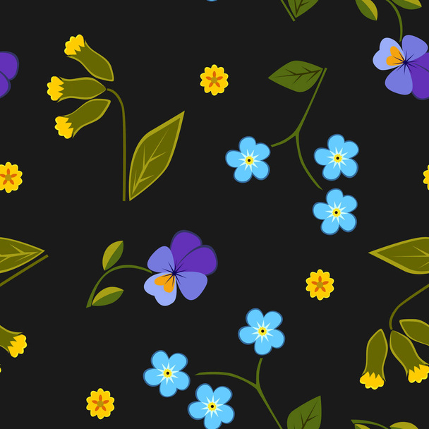 シームレス パターン夏の花 - ベクター画像