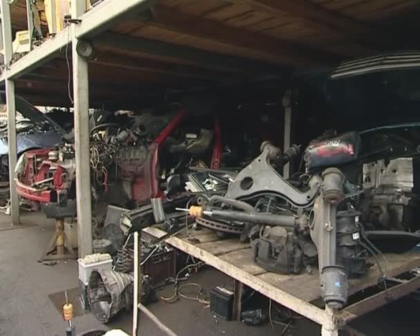 Car dump. break down car to many different parts for selling. - Footage, Video