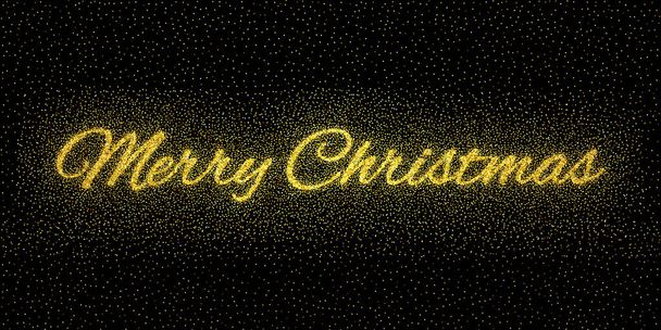 glitzer gold texturierte beschriftung frohe weihnachten - Vektor, Bild