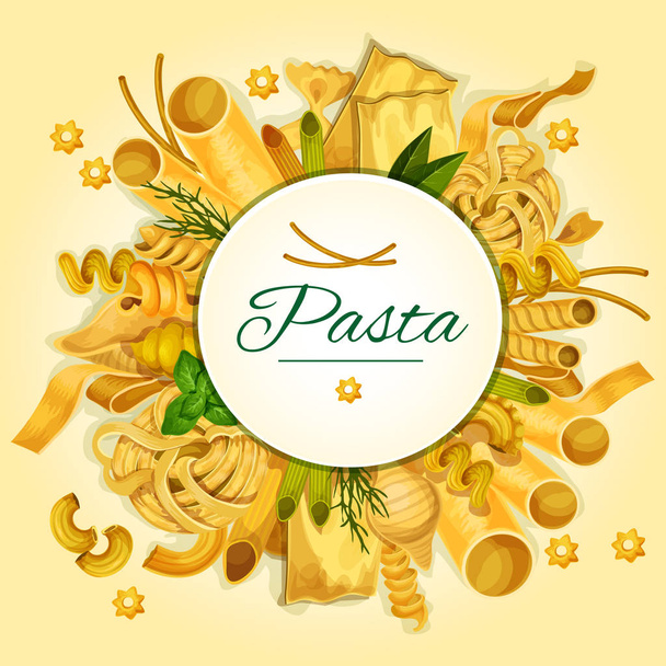 Banner italiano de pasta, espaguetis y macarrones
 - Vector, imagen