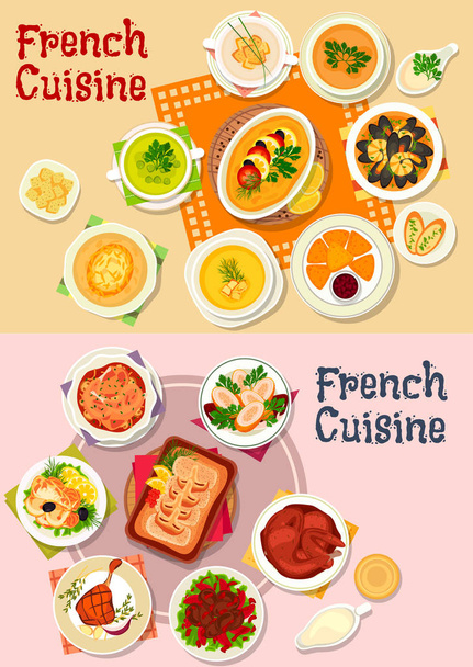 Cuisine française icône de plat national pour la conception de menu
 - Vecteur, image