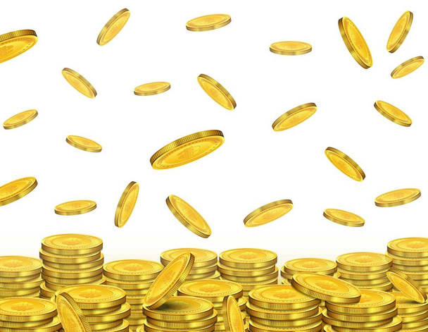 Golden coins falling  - Vector, Image