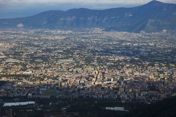 top view of a town near vesuvius volcano south italy - Photo, Image