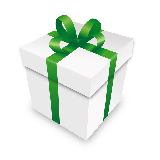 Paquete regalo paquete de caja de regalo paquete verde envoltura Navidad San Valentín
 - Vector, imagen
