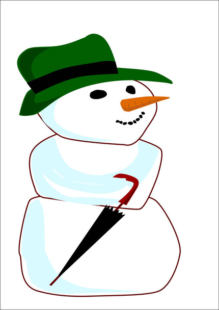 O boneco de neve feliz
 - Vetor, Imagem