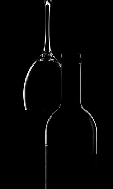 wine bottle and glass - 写真・画像
