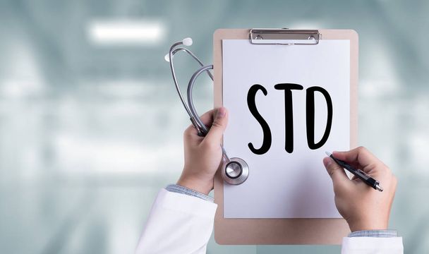    ETS Enfermedad de transmisión sexual. Concepto médico: STOP STD - Foto, Imagen
