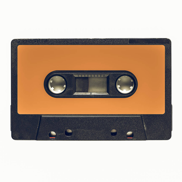 Vintage looking Tape cassette orange label - Photo, image