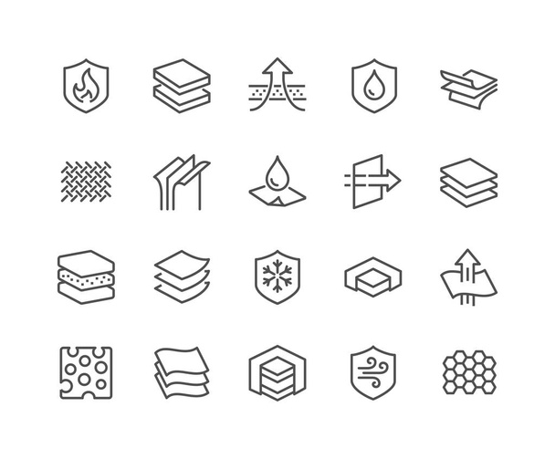 Line Layered Material Icons - Vector, Image
