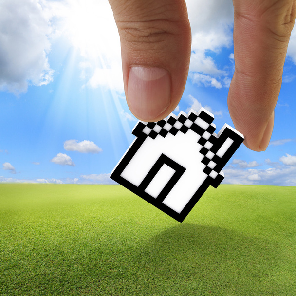 Pixel house icon - Photo, Image