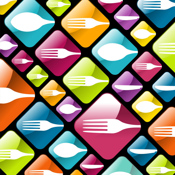 Dishware gourmet icons background - ベクター画像