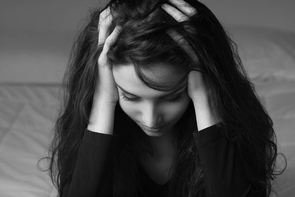 Depressziós nő portré - Fotó, kép