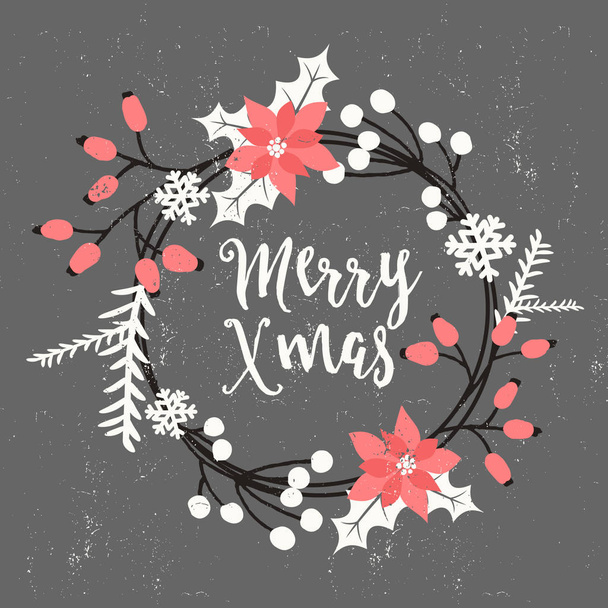 Χριστουγεννιάτικη κάρτα χαιρετισμού - Διάνυσμα, εικόνα