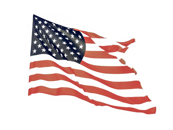 Vintage buscando bandera de Estados Unidos flotando
 - Foto, Imagen