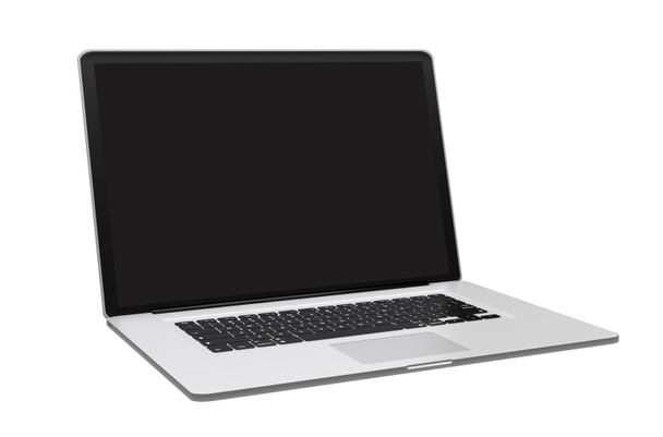Сучасний металевий ноутбук на білому тлі 3D рендеринга
 - Фото, зображення
