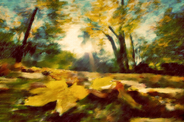 őszi park vintage festés. - Fotó, kép