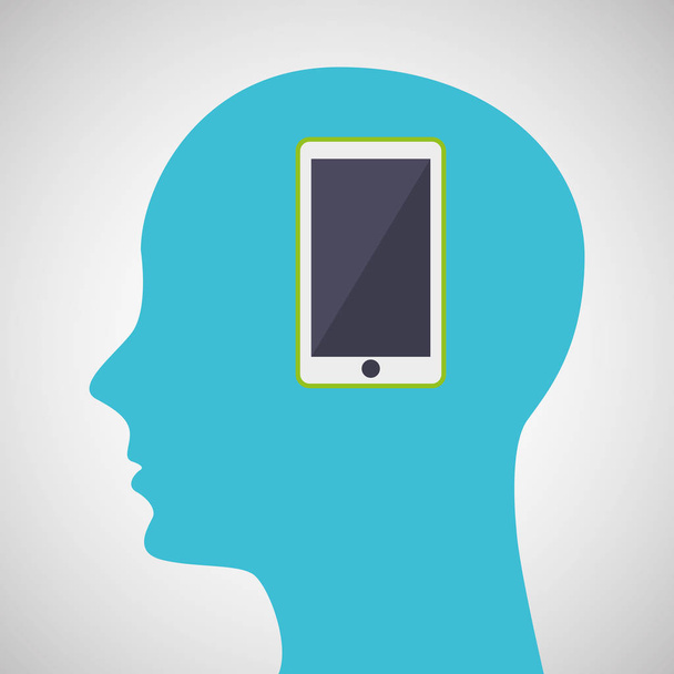 silhouette profil business smartphone concept
 - Vecteur, image