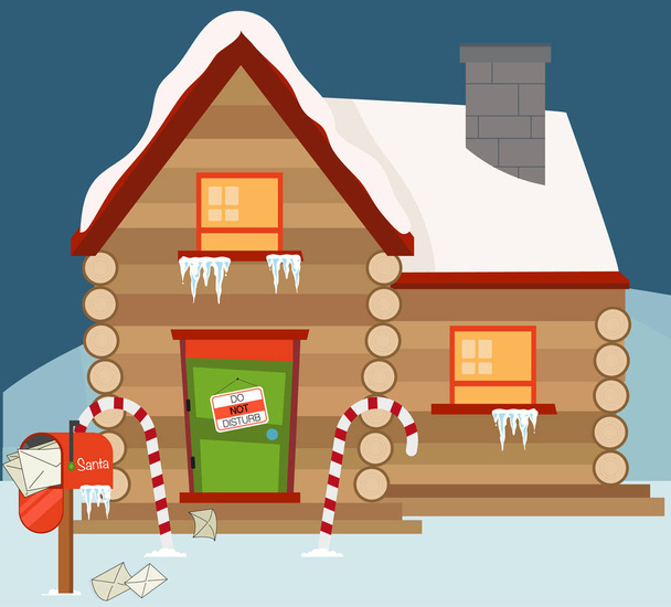 Christmas Santa house - Vector, afbeelding