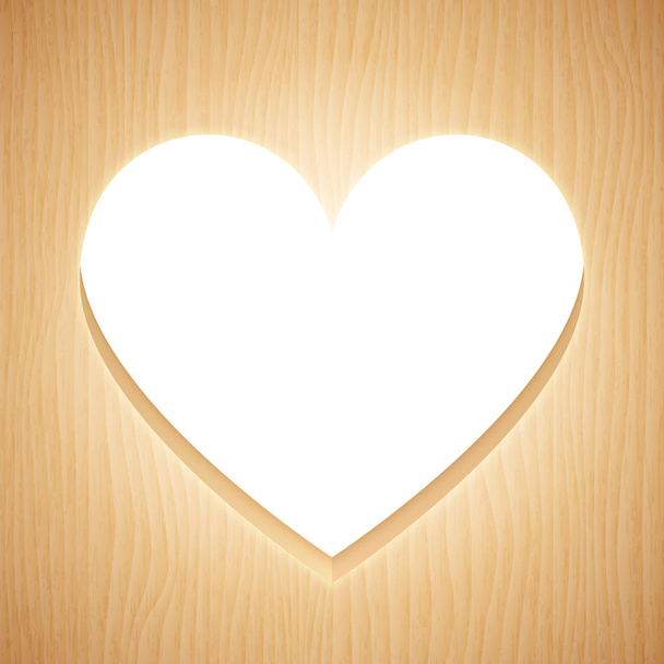 Heart Shaped Wood Frame - Wektor, obraz