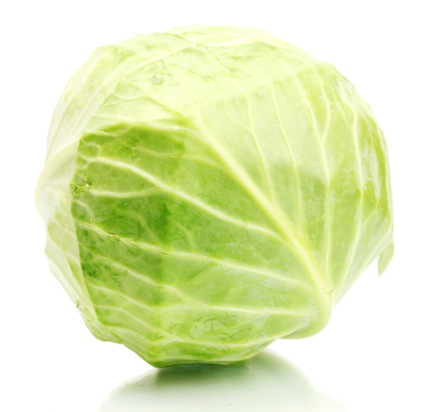 whole green cabbage isolated on white - Фото, зображення