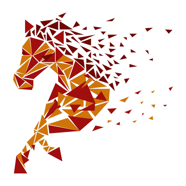 Paard deeltjes pictogram - Vector, afbeelding