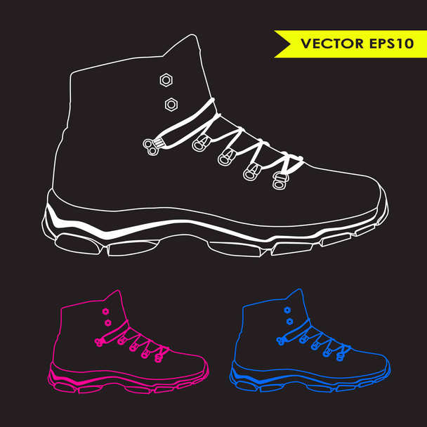 set of casual winter shoes - Vector, imagen