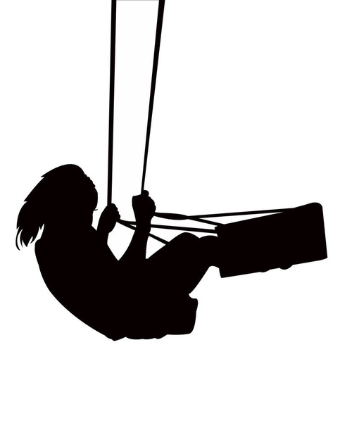 une fille balançant silhouette vecteur
 - Vecteur, image