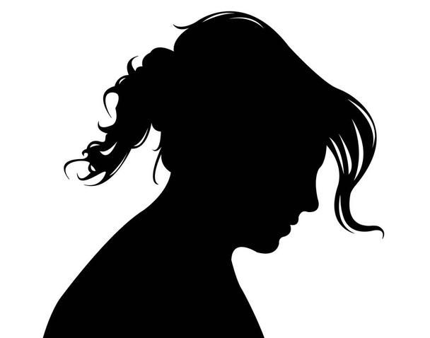 une femme tête silhouette vecteur - Vecteur, image