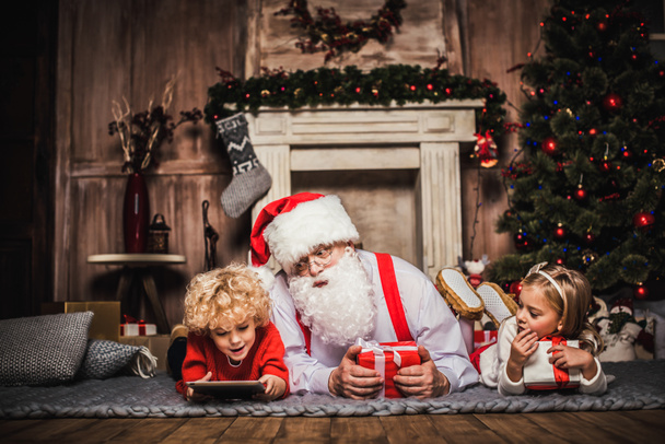 Happy Santa Claus with children  - Fotó, kép