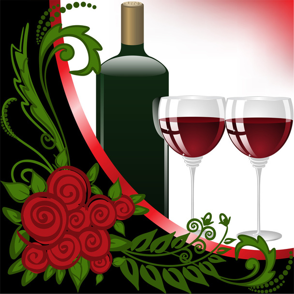 два бокала вина - Вектор,изображение