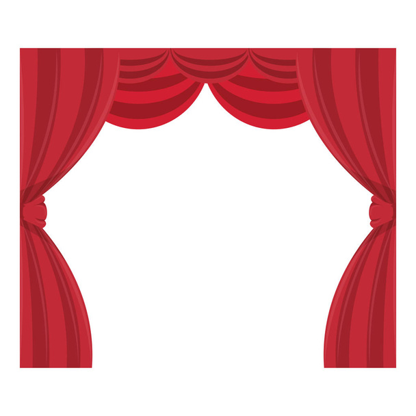 curtain cinema isolated icon - Vector, Image