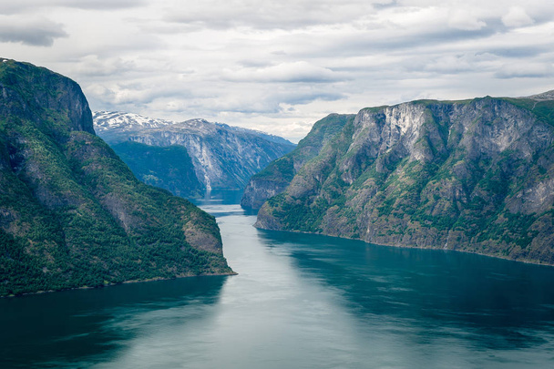 Sognefjord mountains and sea view. - 写真・画像