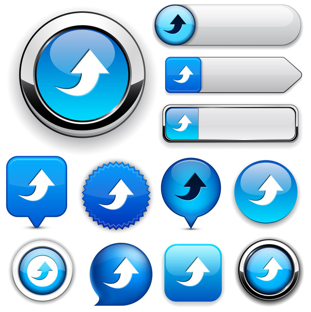 Upload high-detailed web button collection. - Vector, Imagen