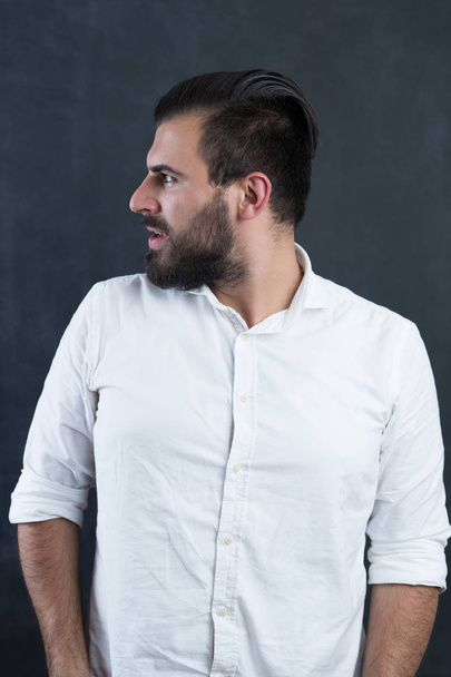 bearded man in white - Photo, Image