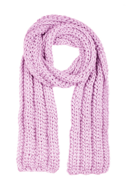 Bufanda de lana lila aislada sobre fondo blanco
. - Foto, Imagen