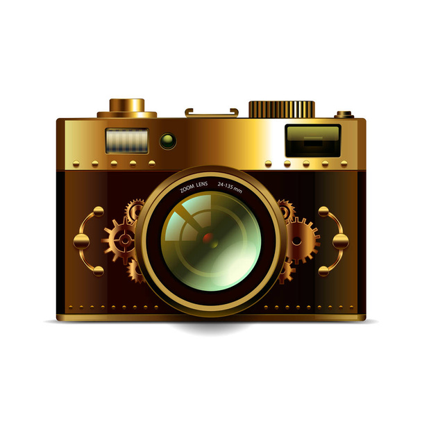 Steampunk-Kamera isolierter Vektor - Vektor, Bild