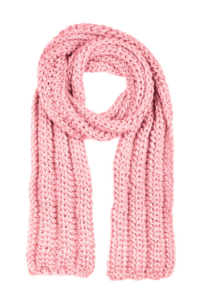 Bufanda de lana rosa aislada sobre fondo blanco
. - Foto, Imagen