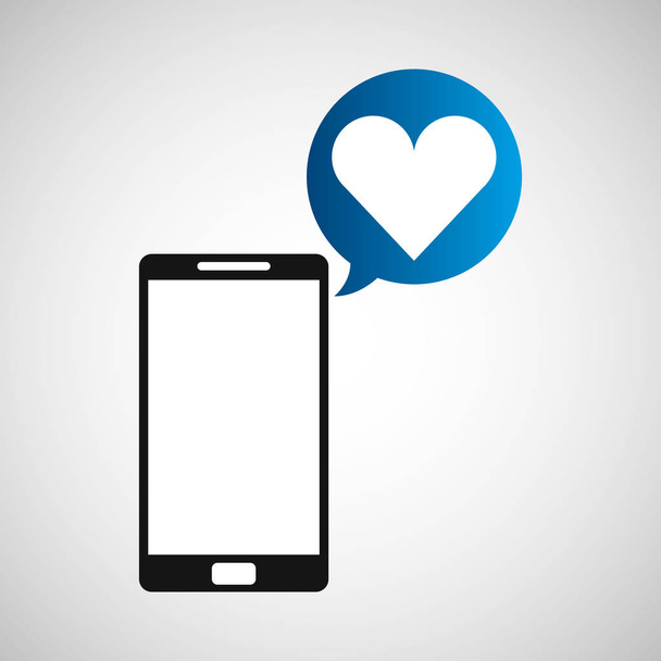 Smartphone ve kalp uygulama - Vektör, Görsel