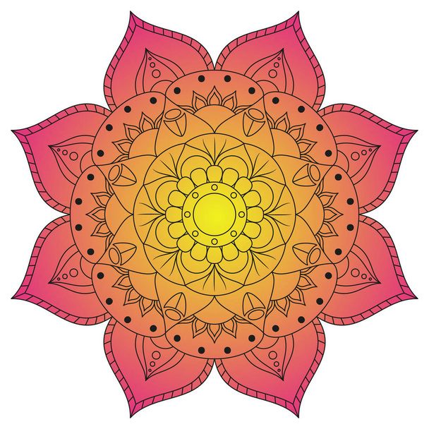 Flower Mandala. Vintage decorative elements. Oriental pattern, v - Vetor, Imagem