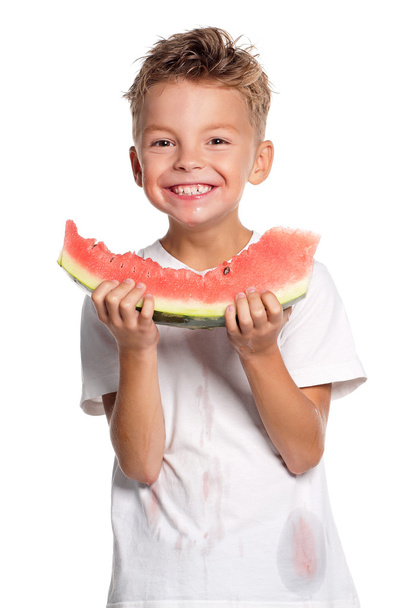 chlapec s meloun - Fotografie, Obrázek
