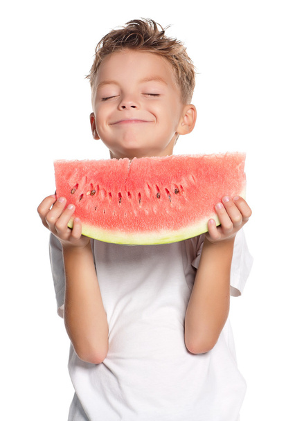 Boy with watermelon - Photo, image