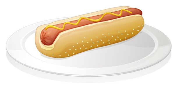 sausages with bread - Vector, Image
