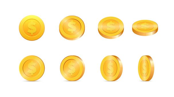 Εικονογράφηση χρυσά νομίσματα - Διάνυσμα, εικόνα