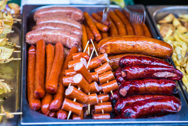 delicious Fried sausages on board - 写真・画像