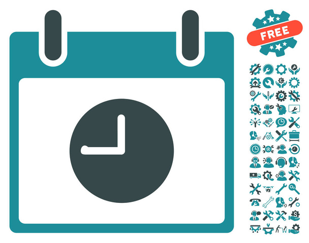 Clock Calendar Day Vector Icon With Bonus - Вектор,изображение