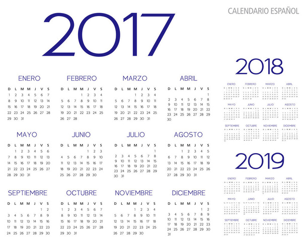 Векторный текст на испанском языке 2017-2018-2019
 - Вектор,изображение