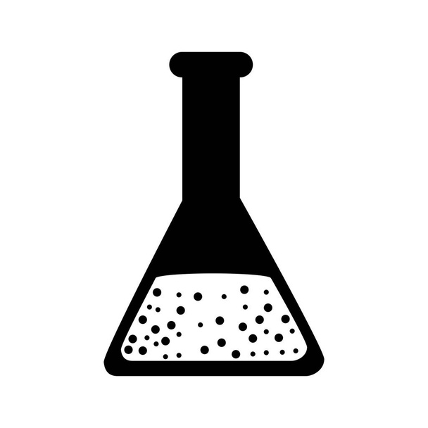 black silhouette glass beaker for laboratory - Vector, Image